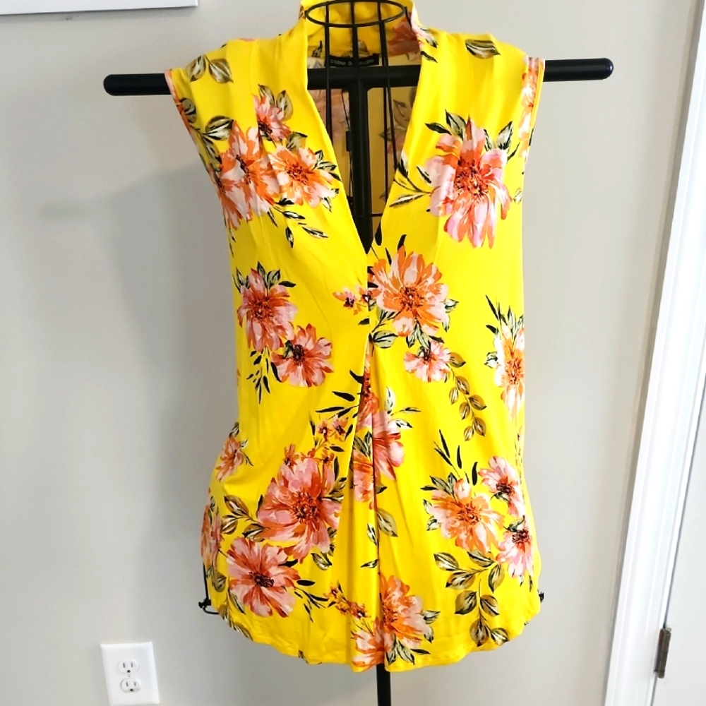New Woman Floral Yellow Top